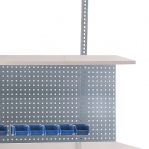 Worktable set 1500x800 with Shelf, Perfo panel and 10 bins, Tabletop HPL