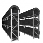 Däckställ, komplett för en 40-fots container, 288 däck/2x11950 mm