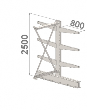 Add On bay 2500x1000x2x800,4 levels