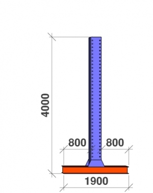 T-pelare 4000x2x800 HEAVY