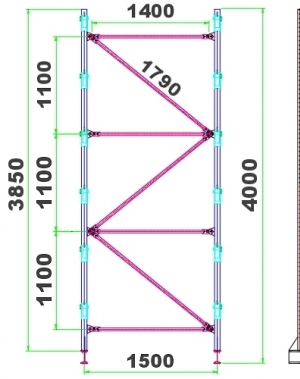 Tuoenta 1500Lx4000K ulokehylly STRONG