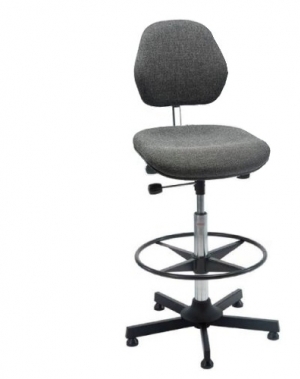 Arbetsstol Aktiv hög med fotring. Grå