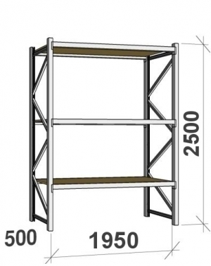 Laoriiul põhiosa 2500x1950x500 440kg/tasapind,3 PLP tasapinda
