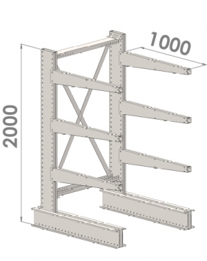 Grenställ startsektion 2000x1500x1000,6 x arm