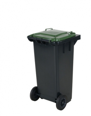 Avfallskärl 120L, svart/grön