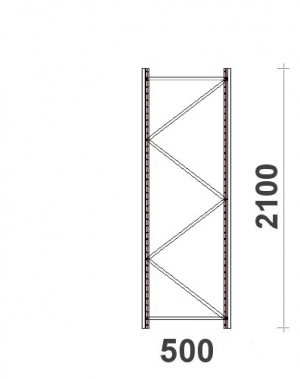 Hyllgavel 2100x500 mm MAXI