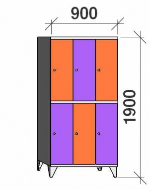 Sektsioonkapp 6 ust, 1900x900x545 mm