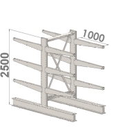 Grenställ startsektion 2500x1000x2x1000,12 x arm