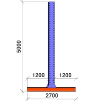 T-pelare 5000x2x1200 HEAVY
