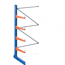 Grenställ följdsektion enkelsidigt 4000Hx1500Bx1300D 1 pelare+4 arm 1000mm/400kg
