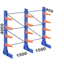 Set 3 L-Posts+12 Cantilevers 4000Hx3000Wx800, 5 levels