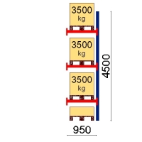 Pallställ följesektion 4500x950 3500kg/4 pallar