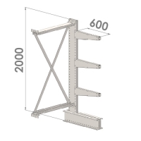Grenställ följesektion 2000x1500x600,3 x arm