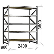 Lagerhylla startsektion 3500x2400x900 300kg/hyllplan,5 hyllor, spånskiva MAXI