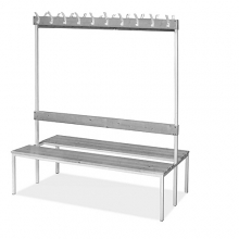 Dubbelsidig bänk med 10 krokar, 1700x900x770