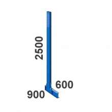 Grenställ enkelpelare 2500Hx600/900D STRONG