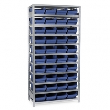 Lagerbackshylla 2100X1000X300 mm, 40 backar 300x240x150 mm startsektion