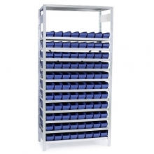 Lagerbackshylla 2100X1000X400 mm, 88 backar 400x120x95 mm